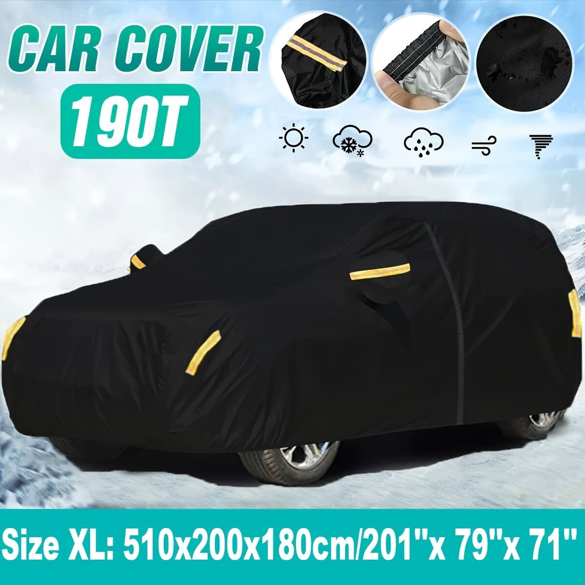 TEMU Neverland Full Suv Cover Outdoor Uv Resistant Protection Outdoor Full Car Cover Rain Sun Protection, Universal Fit For Suv 201"*79"*71"