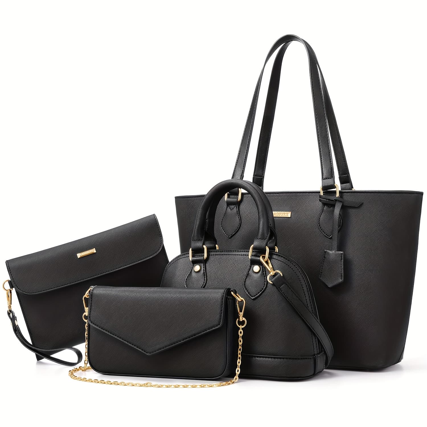 TEMU Ukein 4pcs Set Of Women's Stylish Handbags, Purses, Wallets, Tote Bags, And Casual Crossbody Bags, Perfect Valentine's Day Gift For Women And, Includes 4 Satchel Purses