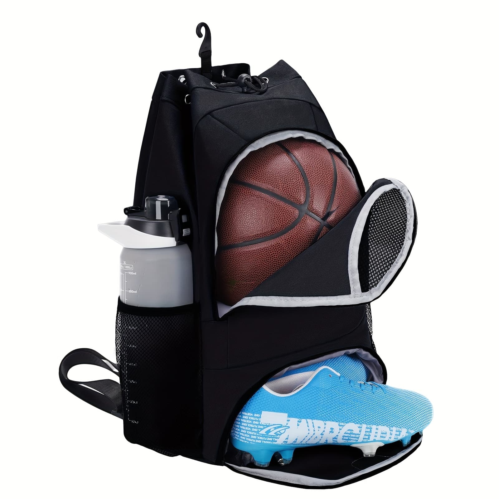 TEMU Basketball Bag Sports Drawstring Bag Lightweight Ventilated Bag Swimming Backpack Beach Backpack For Women Men Backpack For Soccer & Volleyball Football Includes Shoe & Ball & Laptop Compartment