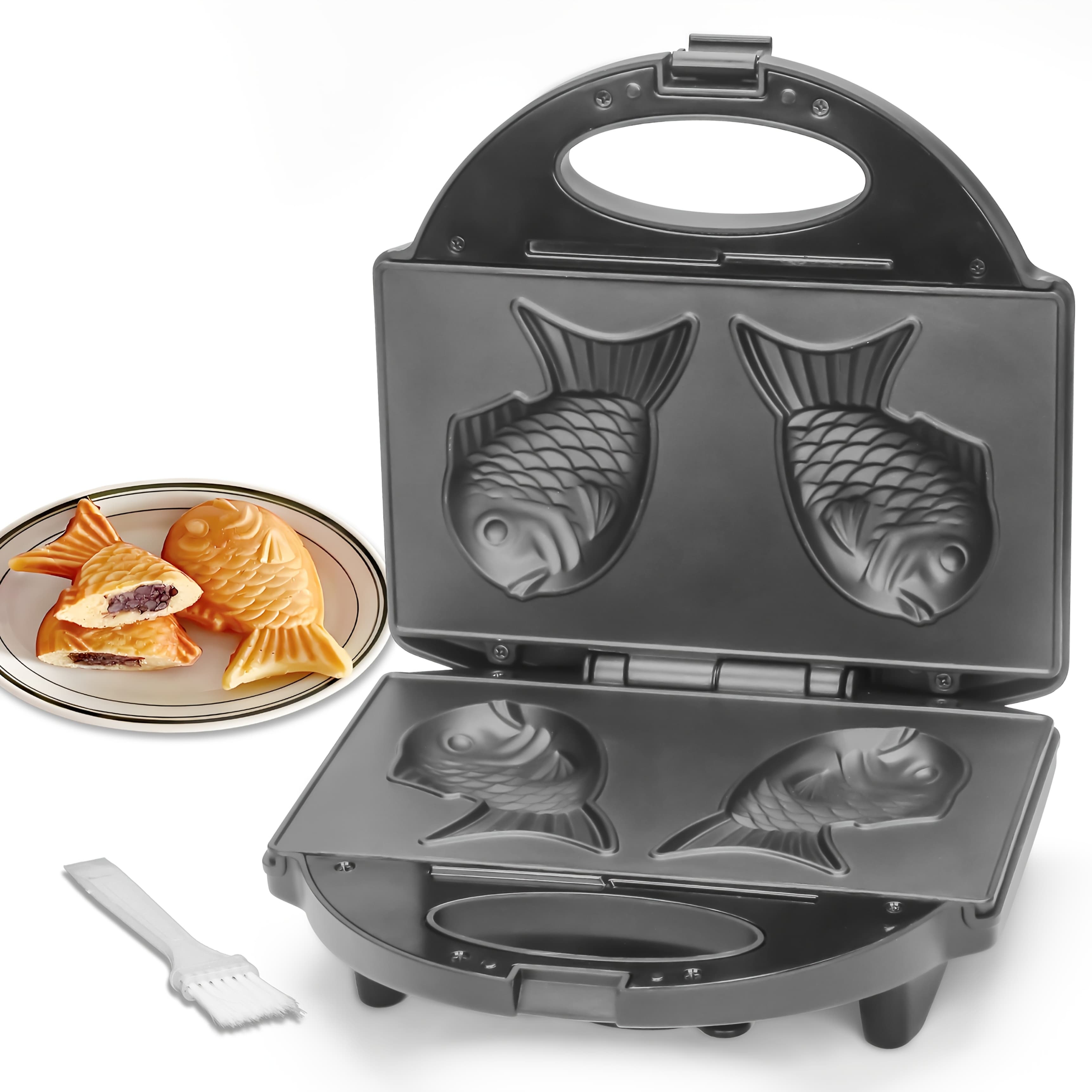 TEMU Electric Fish Waffle Maker, Japanese Fish Shaped With Non Stick Cooking Plate, Korean Bungeoppang Pan, Recipe Included