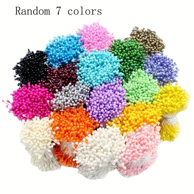 TEMU 1000pcs/flower Core, Flower Simulation, Flower Additions, Handmade Hair Additions, Material Random Colors And Images