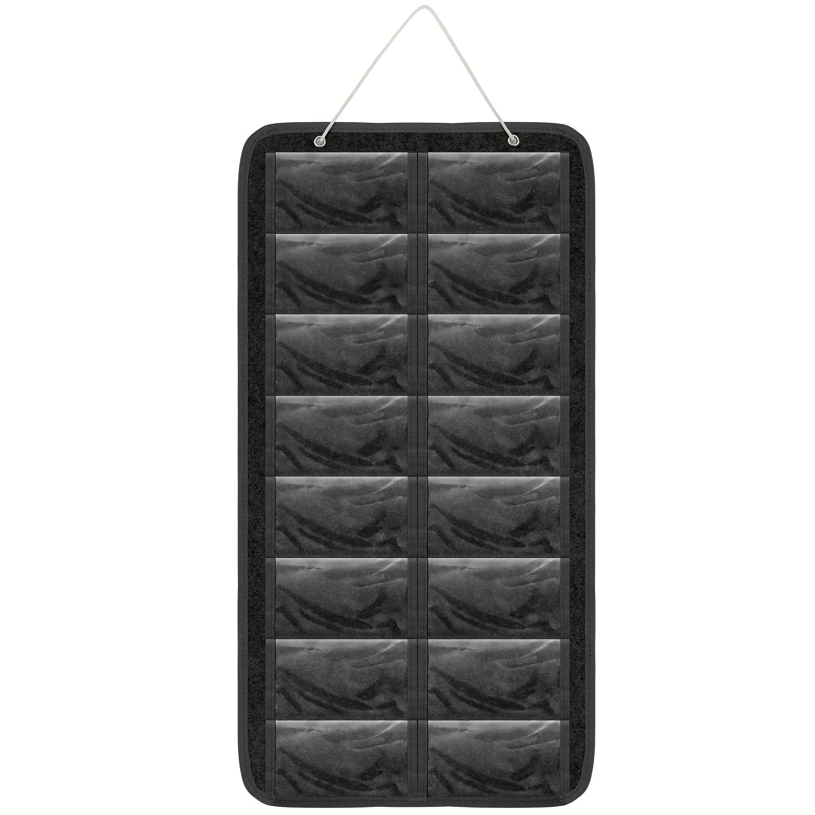 TEMU Hanging Glasses Organizer With 16 Pockets, Foldable Felt Eyewear Storage Bag With Wall-mounted Design, Space-saving Sunglasses Holder For Household Use