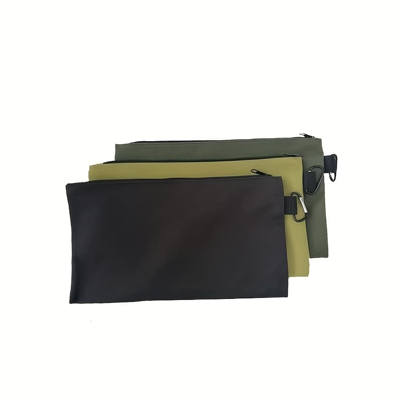 TEMU 3pcs Tool Bag Zipper Pouch, Premium Tool Pouch, Utility Multipurpose Storage Organizer Tool Pouches With Carabiner Metal Zipper For Tools, Stationary, Pencil Pouch