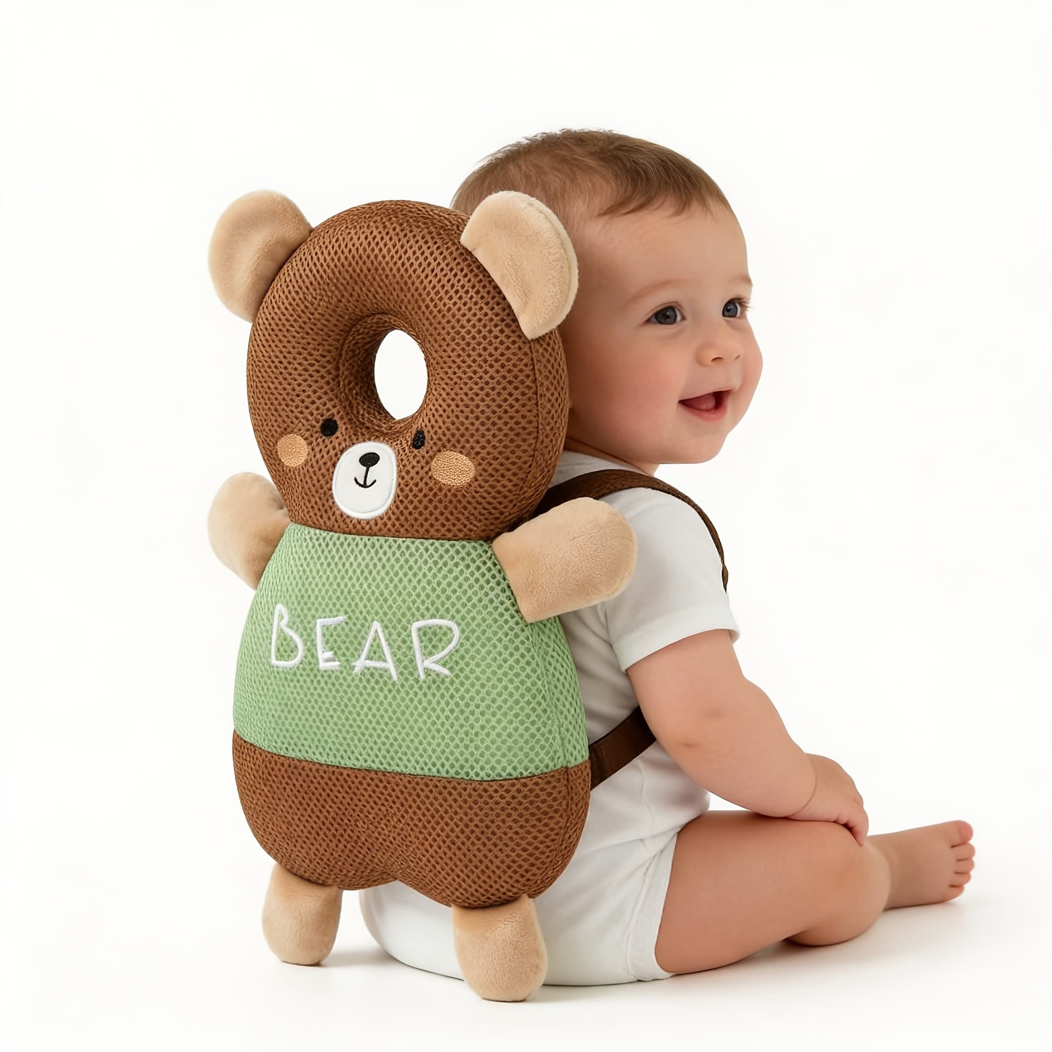 TEMU Toddler Backpack With Adjustable Plush Backrest & Soft Carrier Suitable For Infants, Bookbag, Colorful Polyester Fiber, Gift For & ( /milk //)