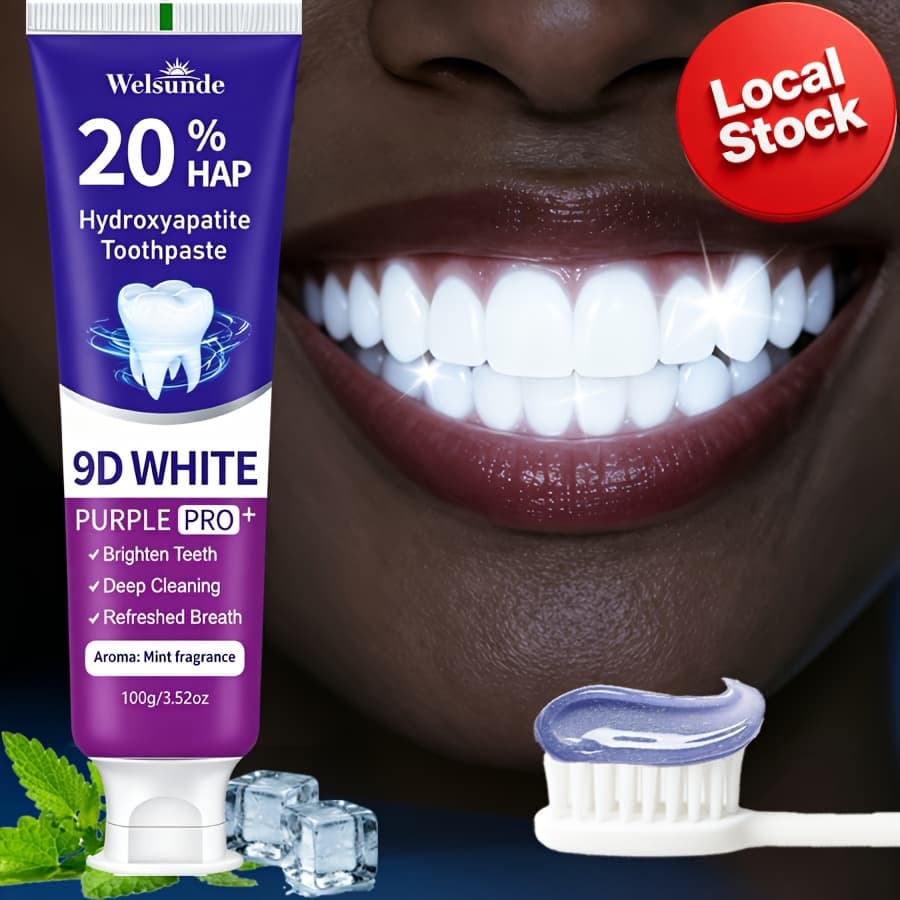 TEMU Teeth Purple Toothpaste, 20% Hydroxyapatite, Contains Menthol, Deep Cleaning For Teeth, & Gum Health, Basic Oral Care, Suitable For Everyone, An Essential Travel Item, Gift For Men And Women