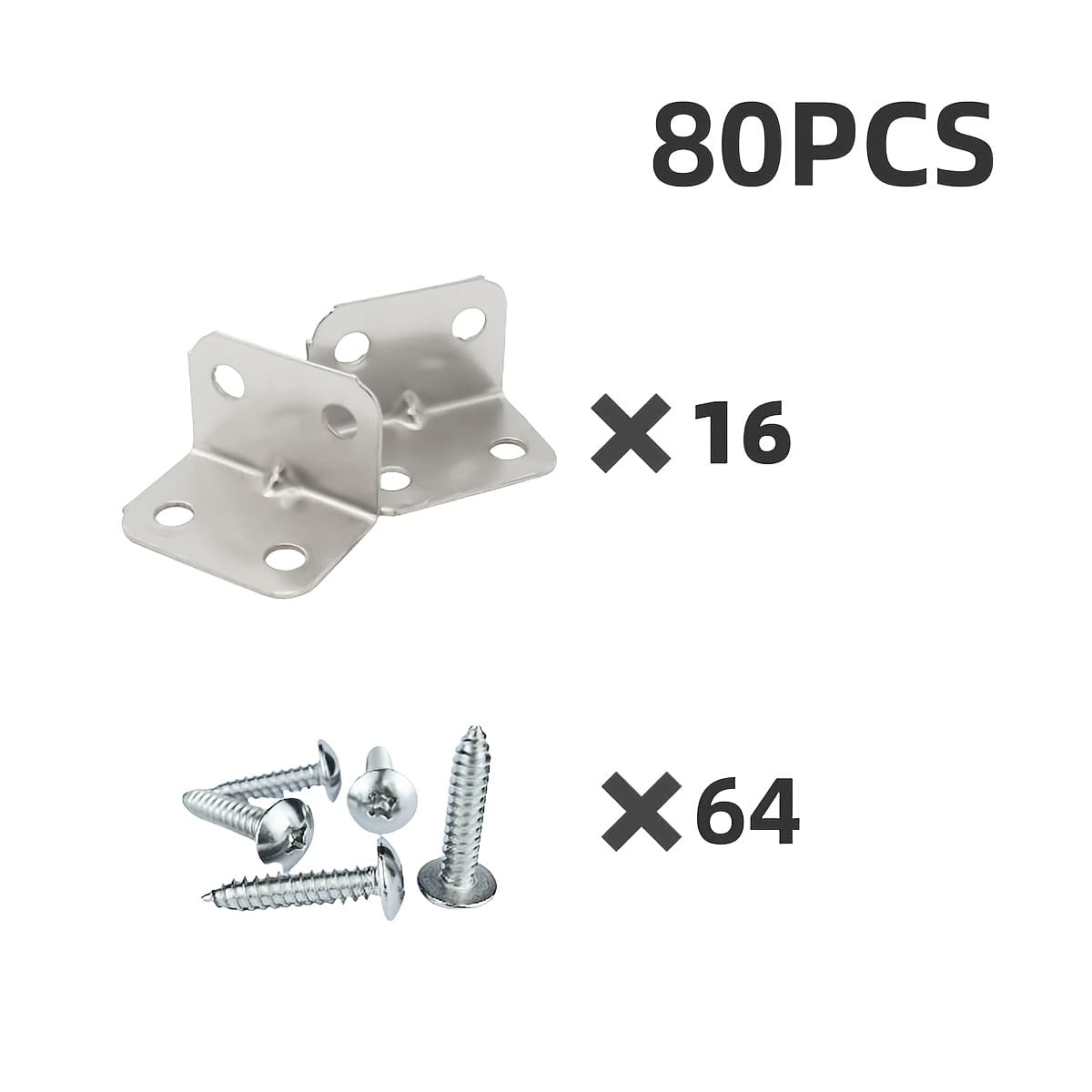 TEMU 80-pack L-shaped Corner Braces, 90 Degree Metal Brackets For Wooden Shelves, Tables, Chairs, And Additions
