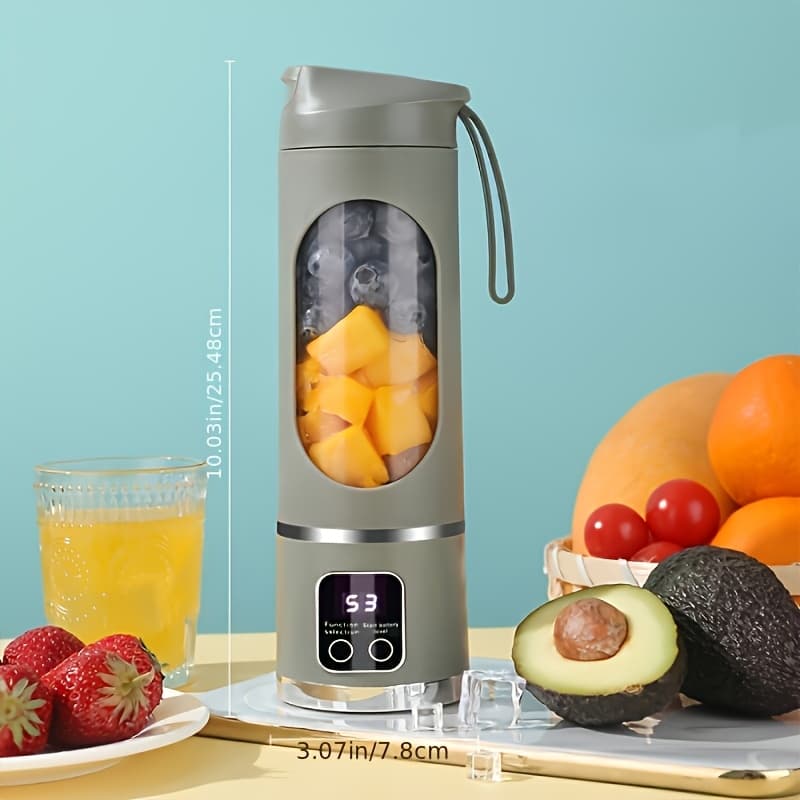 TEMU Portable Usb Rechargeable Blender With Led Display - 15.22oz, Ideal For Smoothies & , Compact Fresh Juice Mixer Blender For Shakes And Smoothies Smoothie Blender Portable