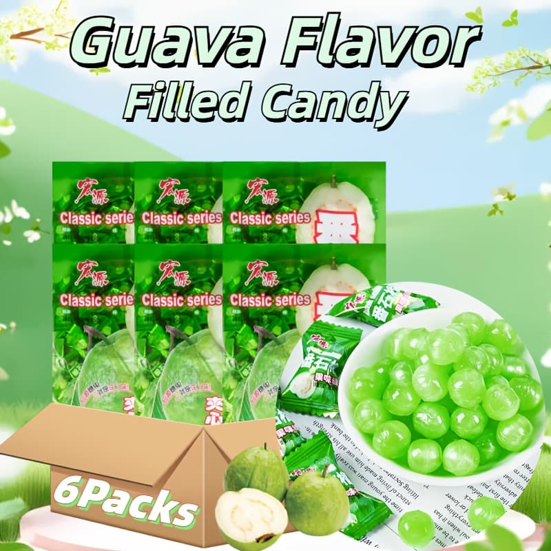 TEMU [6packs] Hongyuan, Halloween Candy Guava Flavor, Party Snack, Christmas Candy, Leisure Snack, Office Snack, 350g*6pack