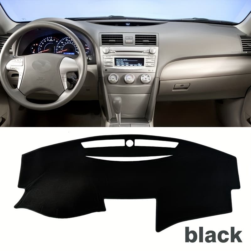 TEMU For Camry 2007-2011 Dashboard Cover Mat - Grey Polyester, Anti-uv Sunshade With Non-slip Base, Fit For Interior Protection, Vehicle Accessory|neutral Grey Shade| Fabric, Magikey