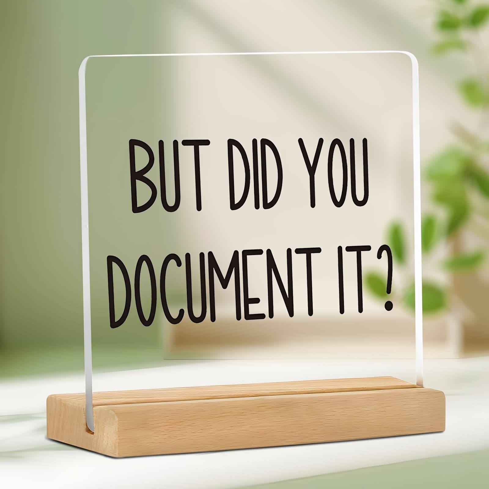 TEMU A Single Piece Of An Acrylic Logo For Office Decoration, Featuring A Rustic Square Design, Measuring 4x4 Inches, Perfect For Desktop Display And Shelf Additions