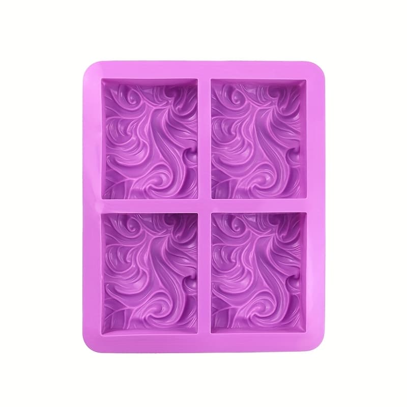 TEMU A Silicone Mold With 4 Wave-shaped Designs, Suitable For Soap Making, Featuring A Wave Pattern, Rectangular , Used For Soap Production