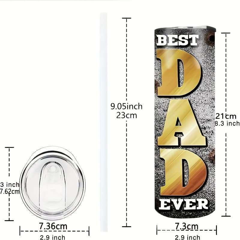 TEMU 20oz Stainless Steel Water Bottle, 1pc, Tumbler With Lid And Straw, Insulated Straight Watercups, Coffee Cup, Vacuum Cup, Drinkware, Outdoor Travel Accessories, Gift For