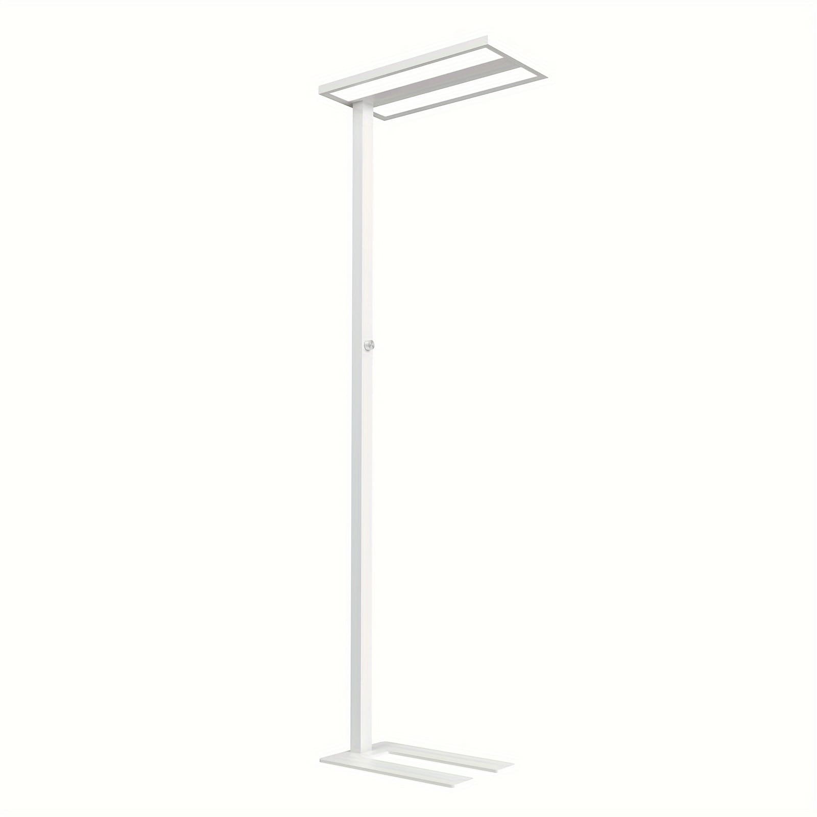 TEMU 76" Led Floor Lamp, 65w(up)+55w(down) White Modern Free-standing Lamp, 6000lm(up) + 3100lm (down) Dimmable Reading Lamp For Reading Study Room, Office, Meeting Room, 4000k Natural Daylight