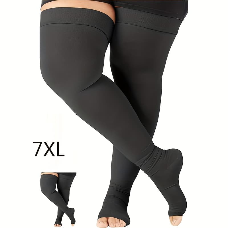 TEMU 1 Size Compression Stockings, Extended Size And Thigh High Compression, Suitable For Women And Men 20-30mmhg Over-the-knee Compression Socks