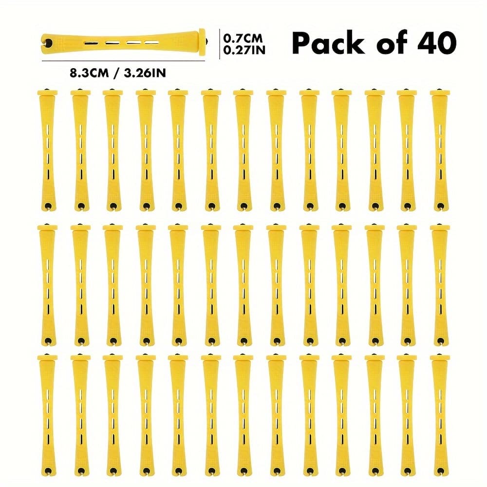 TEMU 40pcs Premium Perm Rods Set For Natural Hair - Create With Rods & Hair Rollers - Professional Diy Hairdressing Tools For Salon-quality Styling
