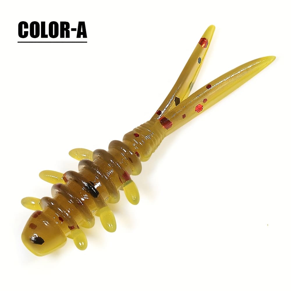 TEMU 20pcs/box Ajing Worm Soft Bait Fishing Lure 25mm Tpr Microbait Mini Artificial Plastics Ice Fishing Freshwater Saltwater Mackerel Tackle