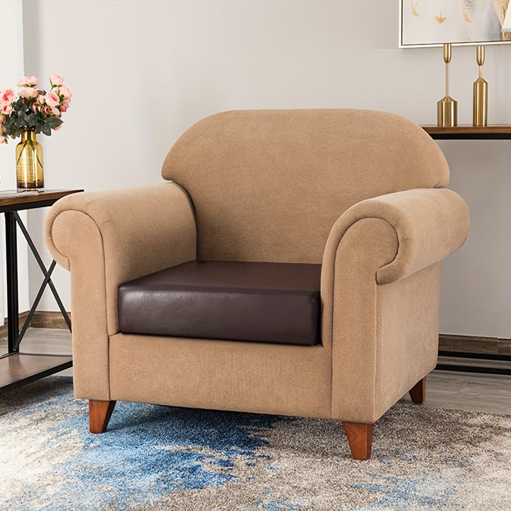 TEMU 1/2/3 Seater Faux Leather Sofa Seat Cushion Cover Stretch Chair Couch Slipcover Replacement Furniture Protector