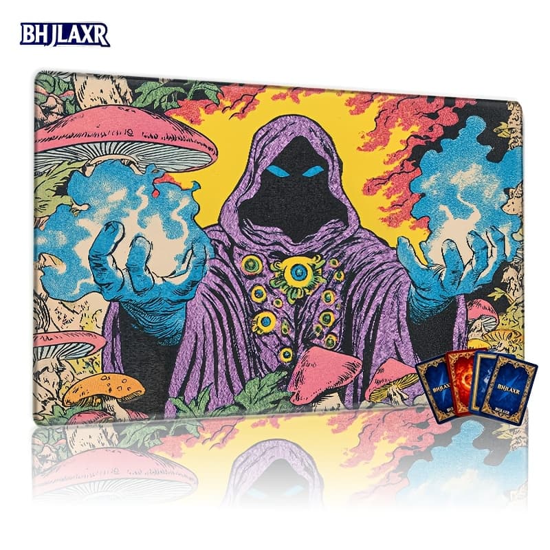 TEMU Psychedelic Game Mat - 12x24 Inch, Compatible With Tcg/ /ccg/rpg, Ideal For & Gifting To Trippy Art Lovers