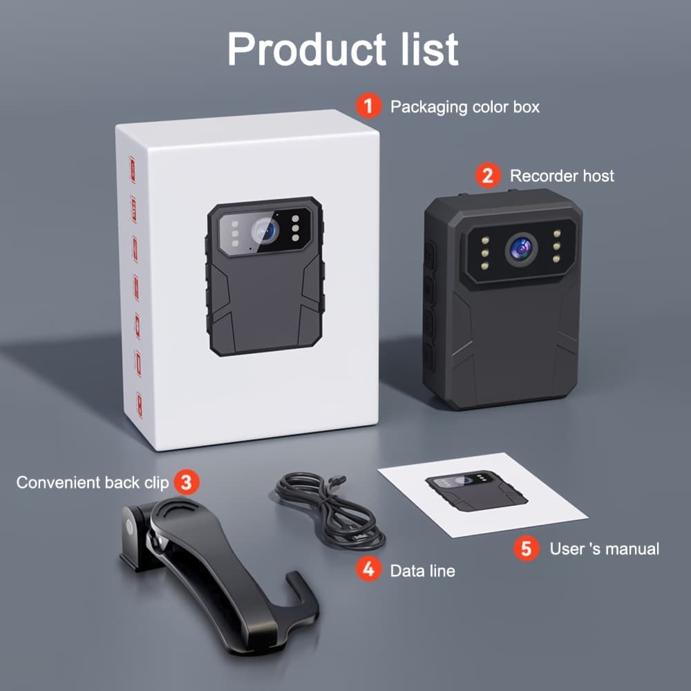 TEMU 4k Ultra Hd Video Recorder With Hd Ips Screen Camera, Action Camera, Wearable Portable Body Camera