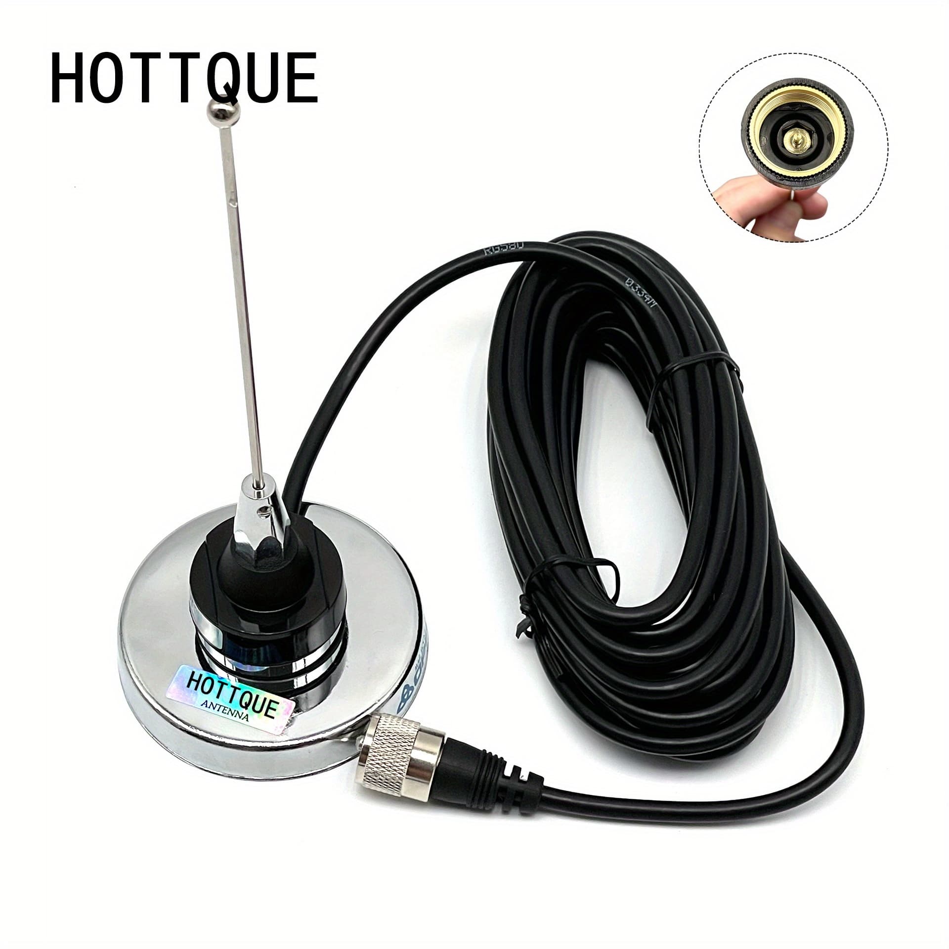 TEMU Hottque Nc-450m Uhf Short Vehicle Antenna, 400-520mhz Heavy-duty Design, Nmo Mount, Delivers Reliable Communication For Outdoor , , And Demanding Environments