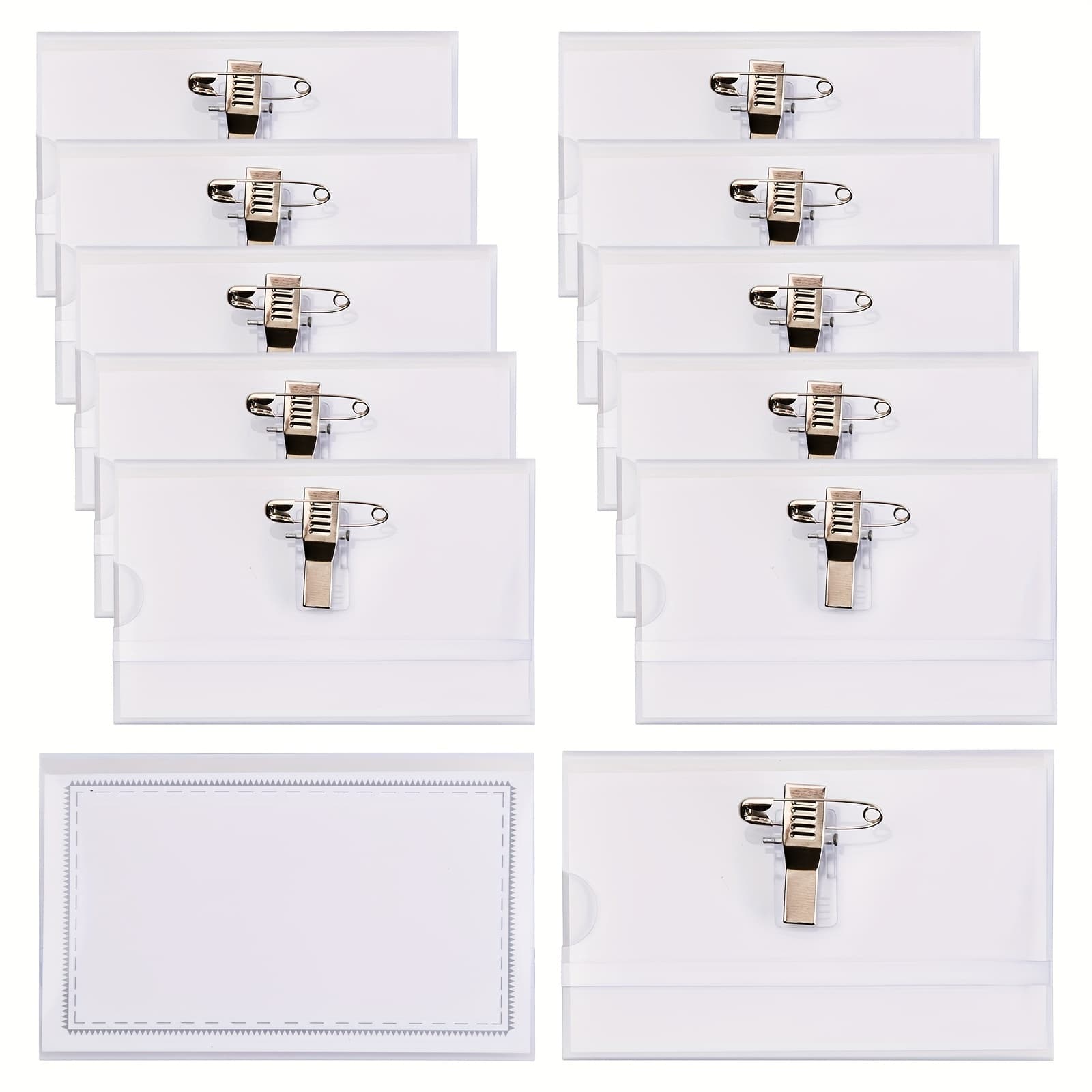 TEMU 2d 50pcs Name Badges, Plastic Badge Holders Name Card Holders Badge