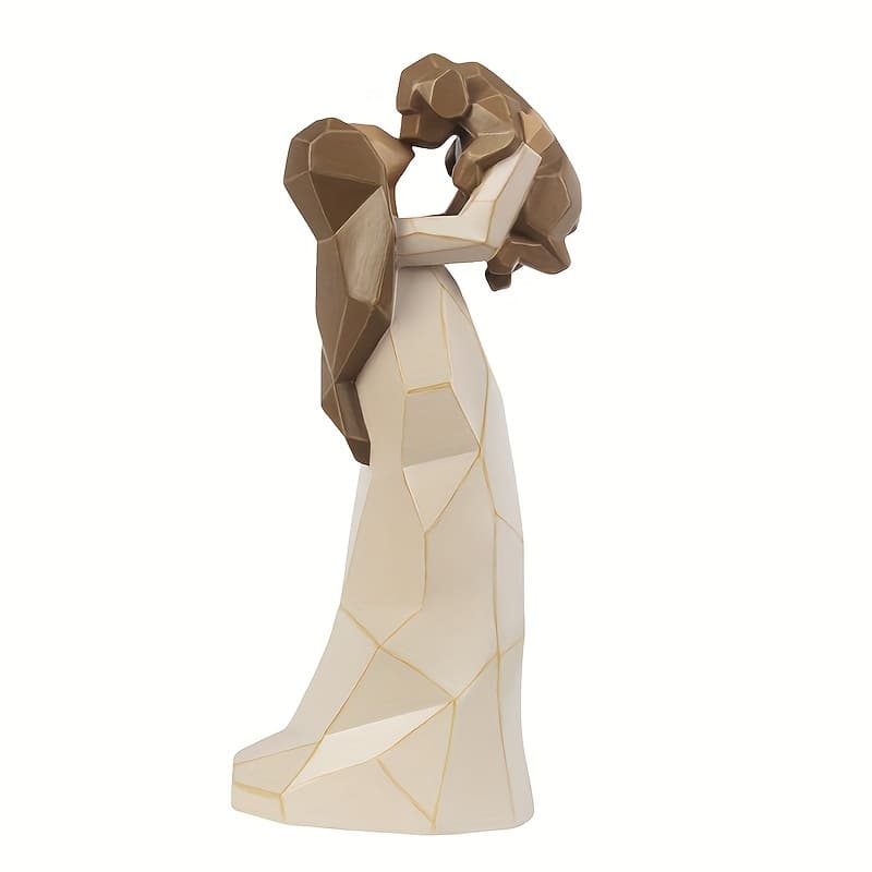 TEMU Hand-painted Friendship Figure Sculpture Resin Craft, Share The Friendship, Carrying Dog As Reminder Of Pets , Present And Past, Collectible Statues, Holiday Gifts