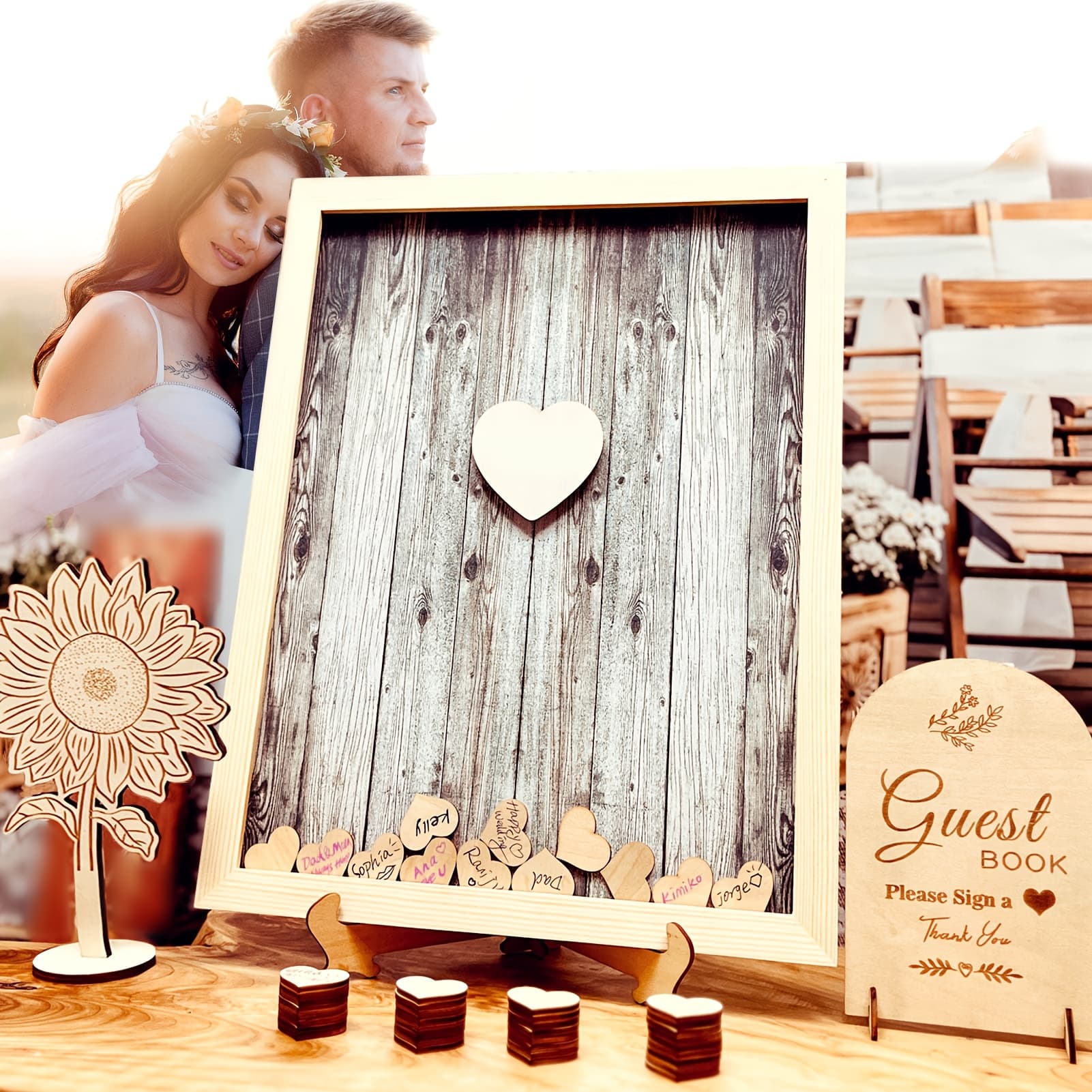 TEMU 120 Hearts Wooden For Weddings, Birthdays, And Home Party Decorations