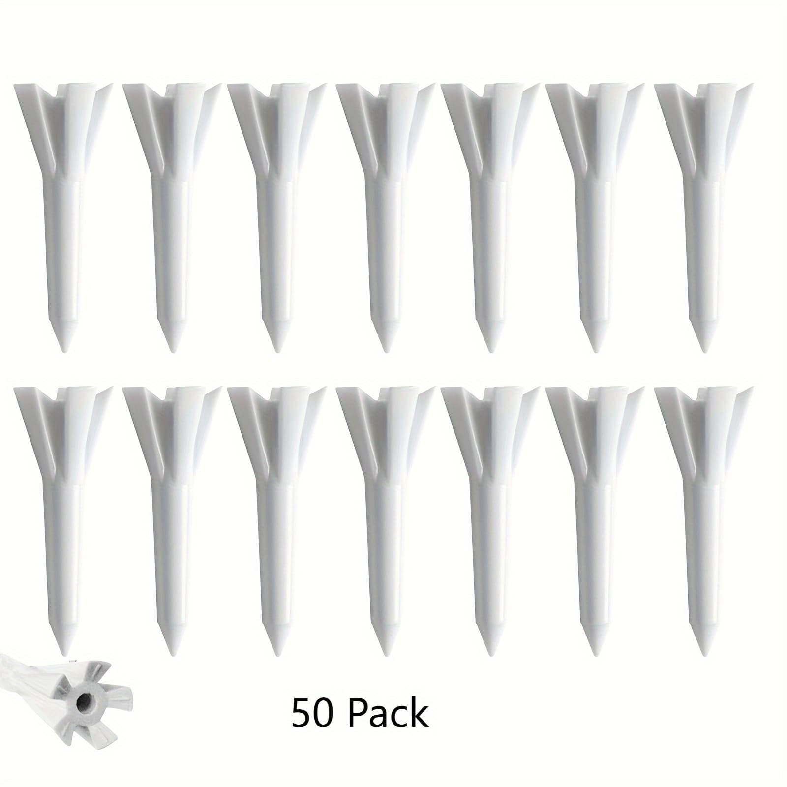 TEMU Golf Tees 5 Prong Design Plastic Tees 1 1/2 Inch Bulk For Women Men Ladies Clubs Golf Balls 50/100 Count White Blue