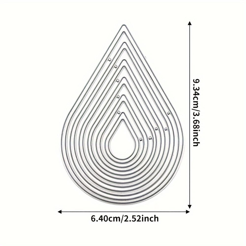TEMU Tear Drop Shaped Cutting Dies 2024 Metal Stencils Scrapbooking Tools Craft Carbon Steel Embossing Template For Paper Card Making Album Arts Supplies