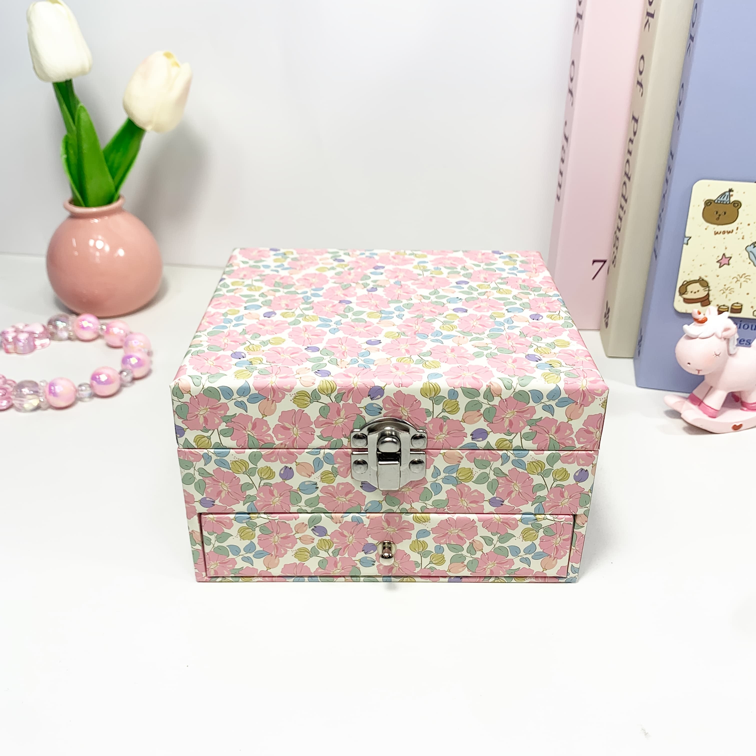 TEMU Flower Music Storage Jewelry Box