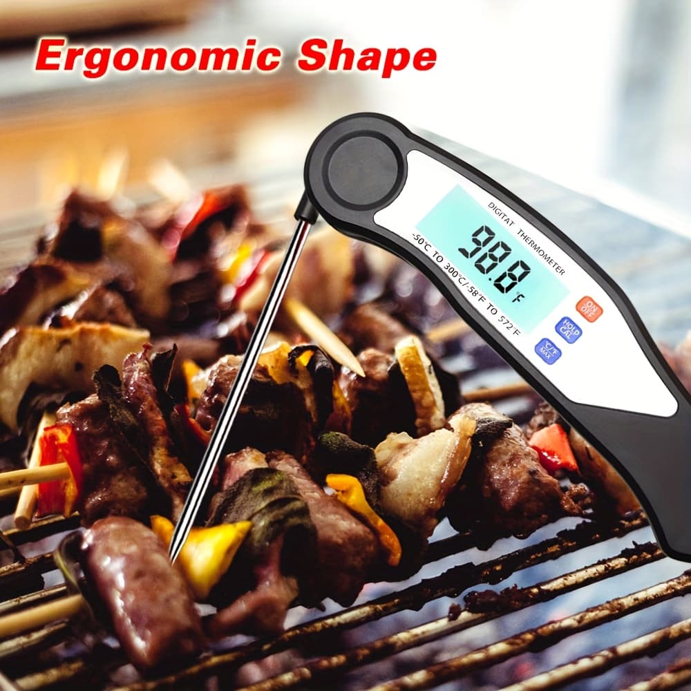 TEMU Meat Thermometer Digital, Instant Read Meat Thermometeri For Grill And Cooking, Food Thermometer For Kitchen And Outside, Bbq, Turkey, Candy, Liquids, Beef