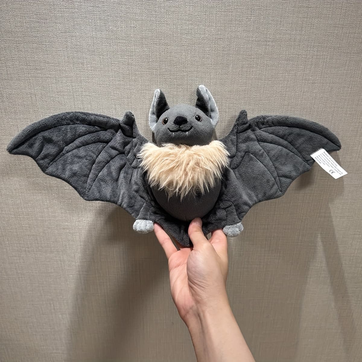 TEMU 17.7" Realistic Bat Plushie, Room Decor, Cute Stuffed Animal, Soft Toy, Dark Decor, Wildlife Plush, Birthday Gift For Kids Adults, Black