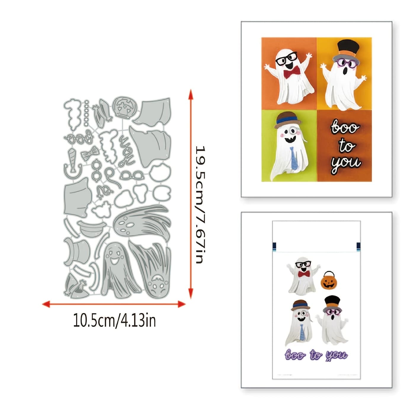 TEMU 1pc Metal Cutting Dies Boo Crew Diy Paper Craft Knife Mould Blade Punch Stencils Dies