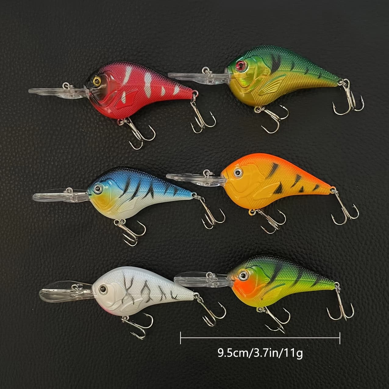 TEMU 6pcs Long-casting Floating Crankbaits, 3.7" Hard Pvc Fishing Lures With Treble Hooks - Mixed Colors, , Rock Lures