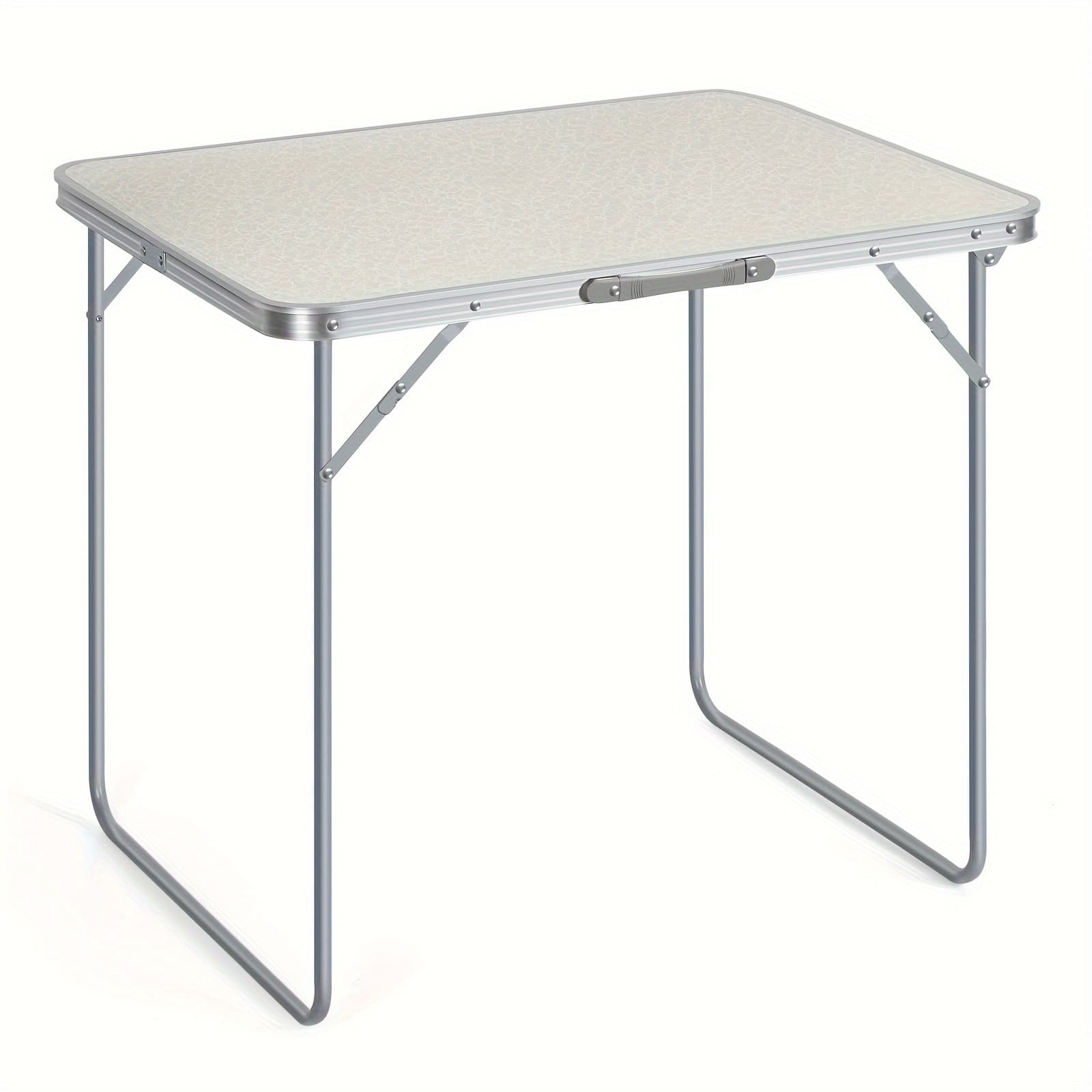 TEMU 1pc Foldable Portable Table For Yard, Camping, (white)