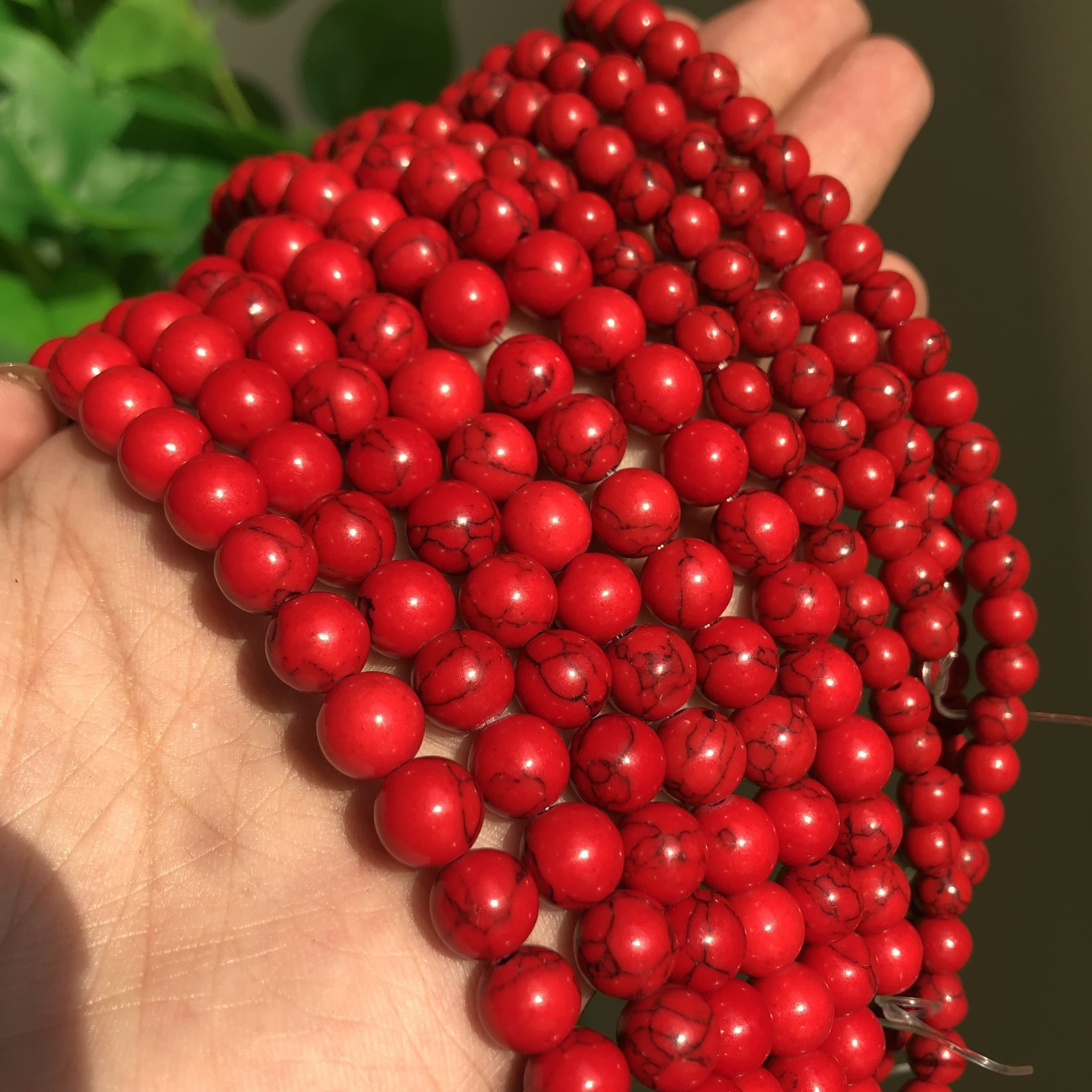 TEMU 15" Natural Stone Turquoise Beads Round Loose Beads Accessories For Necklace/bracelet