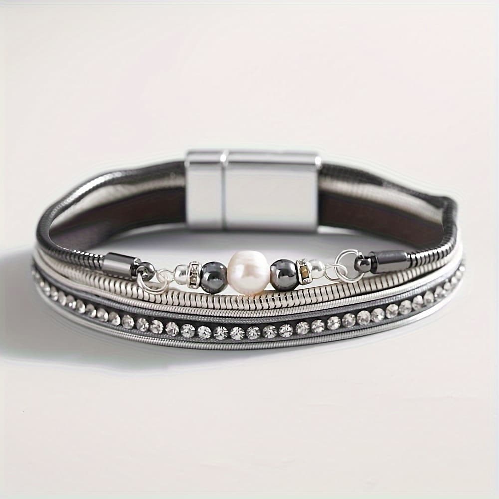 TEMU Fashion Beaded Metal Chain Winding Bracelet Gift
