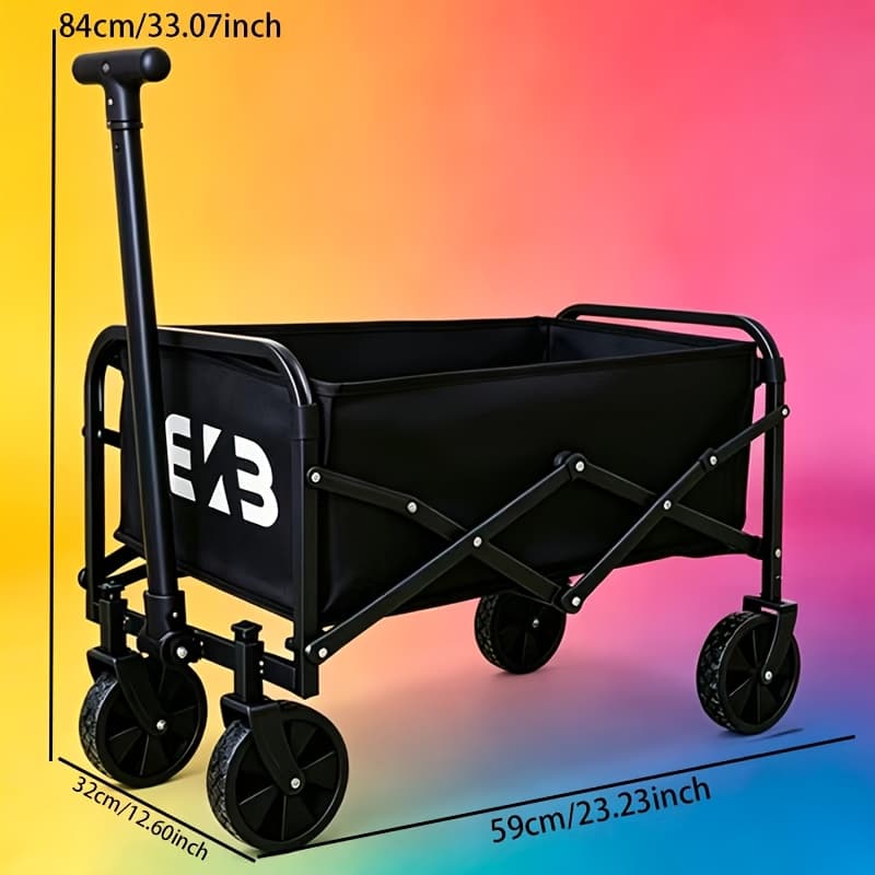 TEMU High-capacity Folding Cart Wheels + Large Capacity Ideal For Camping Picnics, Garden Work, Shopping Reinforced Frame For Durability And Portability Essential For Multi- Family