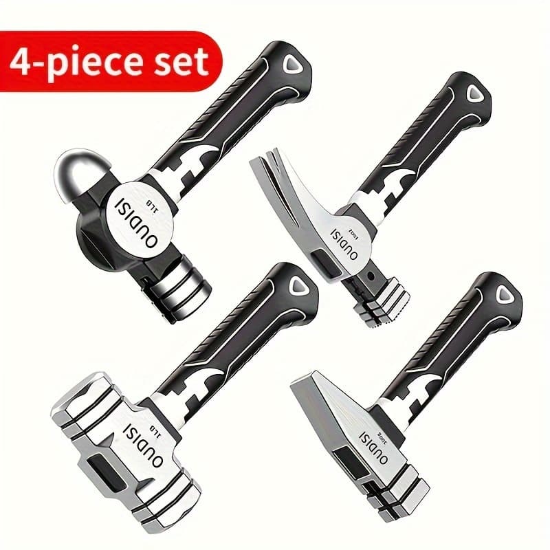 TEMU 4pcs/set Claw Hammer, Multifunctional Household Hammer, Installation Hammer , Safety Hammer, Hammer, Locksmith's Head Hammer, Octagonal Hammer, Multifunctional Hammer Nail.