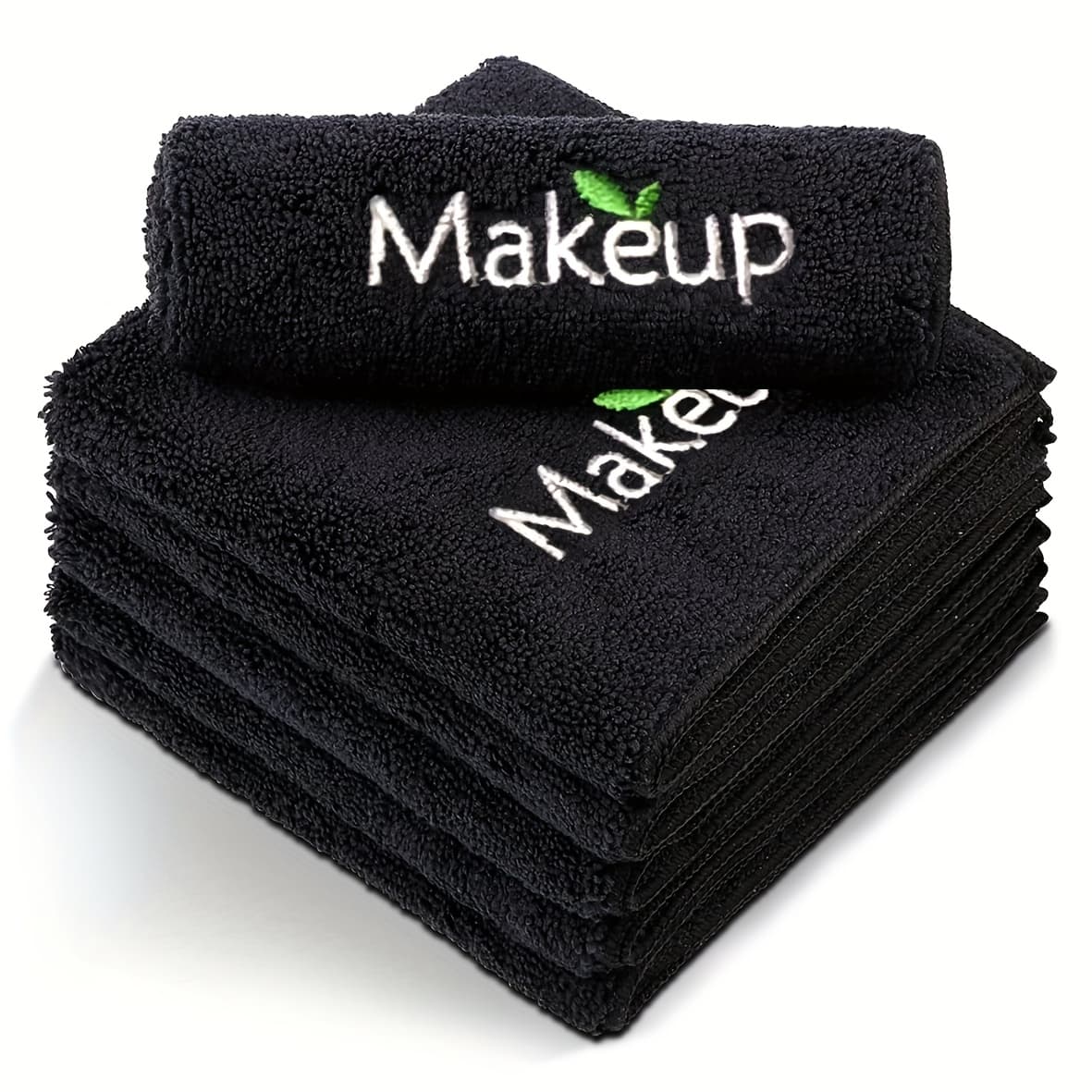 TEMU Makeup Washcloths Black Makeup Towels Face Wash Cloths Bulk Facial Remover Cleansing Towels Soft Cosmetic Water Absorbent For Women Hand Skin Care