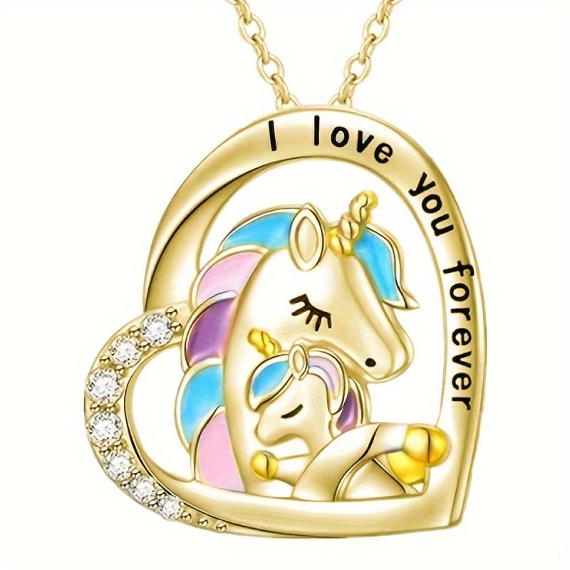 TEMU Fashion Men's And Women's Unicorn Necklaces Delicate Heart Men's And Women's Style Pendant Necklaces Wedding Engagement Accessories For Valentine's Day Gift Thanksgiving Christmas Birthday Gift