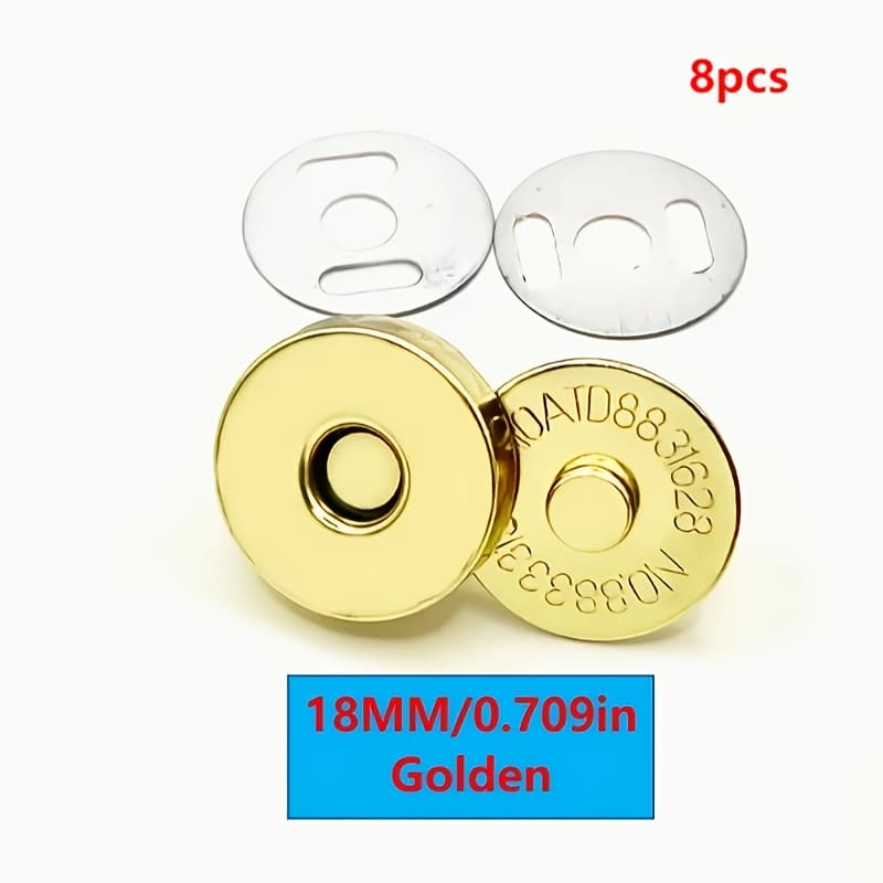TEMU 8pcs Of 10-18mm Strong Magnetic Buttons For Bags, Hidden Magnetic Snap Fasteners