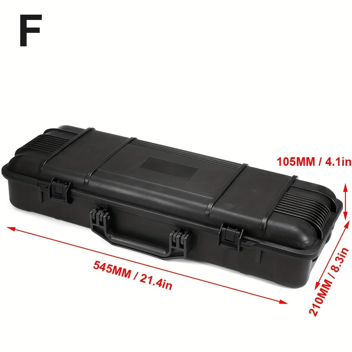 TEMU 6 Sizes Black Hard Shell Pp Suitcase Portable Wear-resistant Shockproof Tool Holder