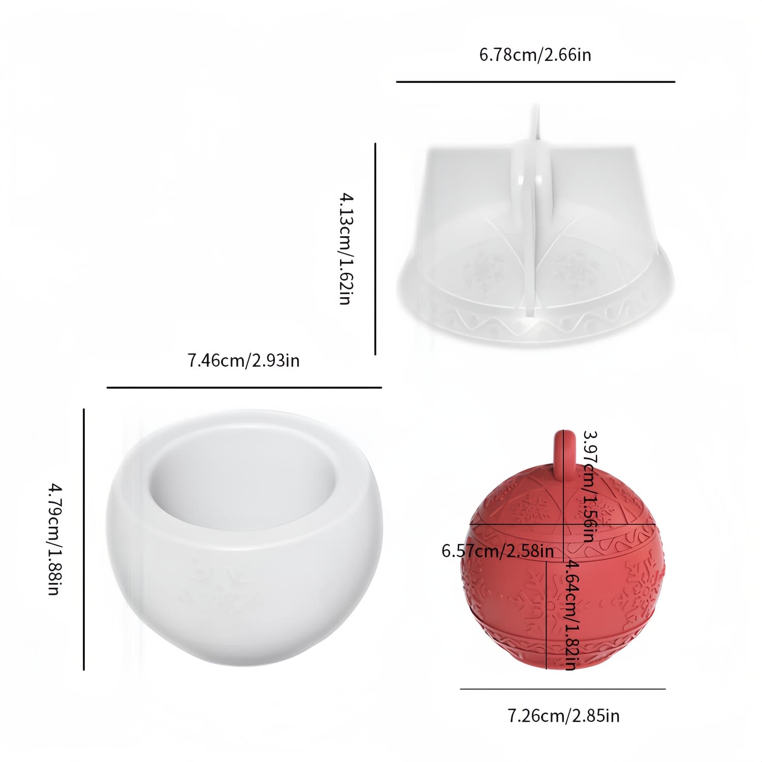 TEMU 2pcs Snowflake Candle Jar Silicone Molds, Clay Molds For Diy Plaster Candles, Storage Boxes, Christmas Decorations And Holiday Crafts