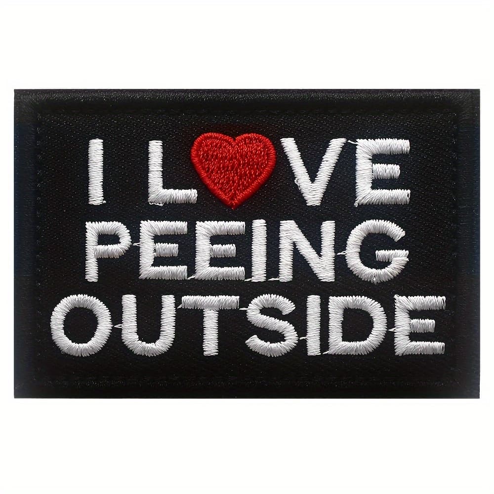 TEMU Funny Embroidered Patch -- I Love Peeing Outside Embroidery Hook Loop Patch For Backpack, Coat, , Jeans