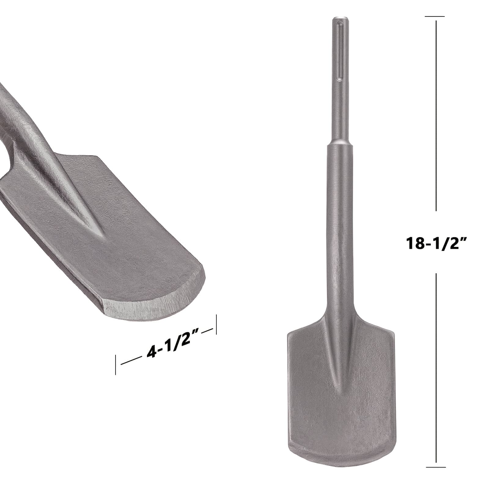 TEMU Clay Spade, 4-1/2" X 18-1/2" Steel Shovel Bit For Digging In Gardening, Backyard Landscaping On Clay Gravel Soil Sandstone, Compatible With All Sds-max Rotary Or