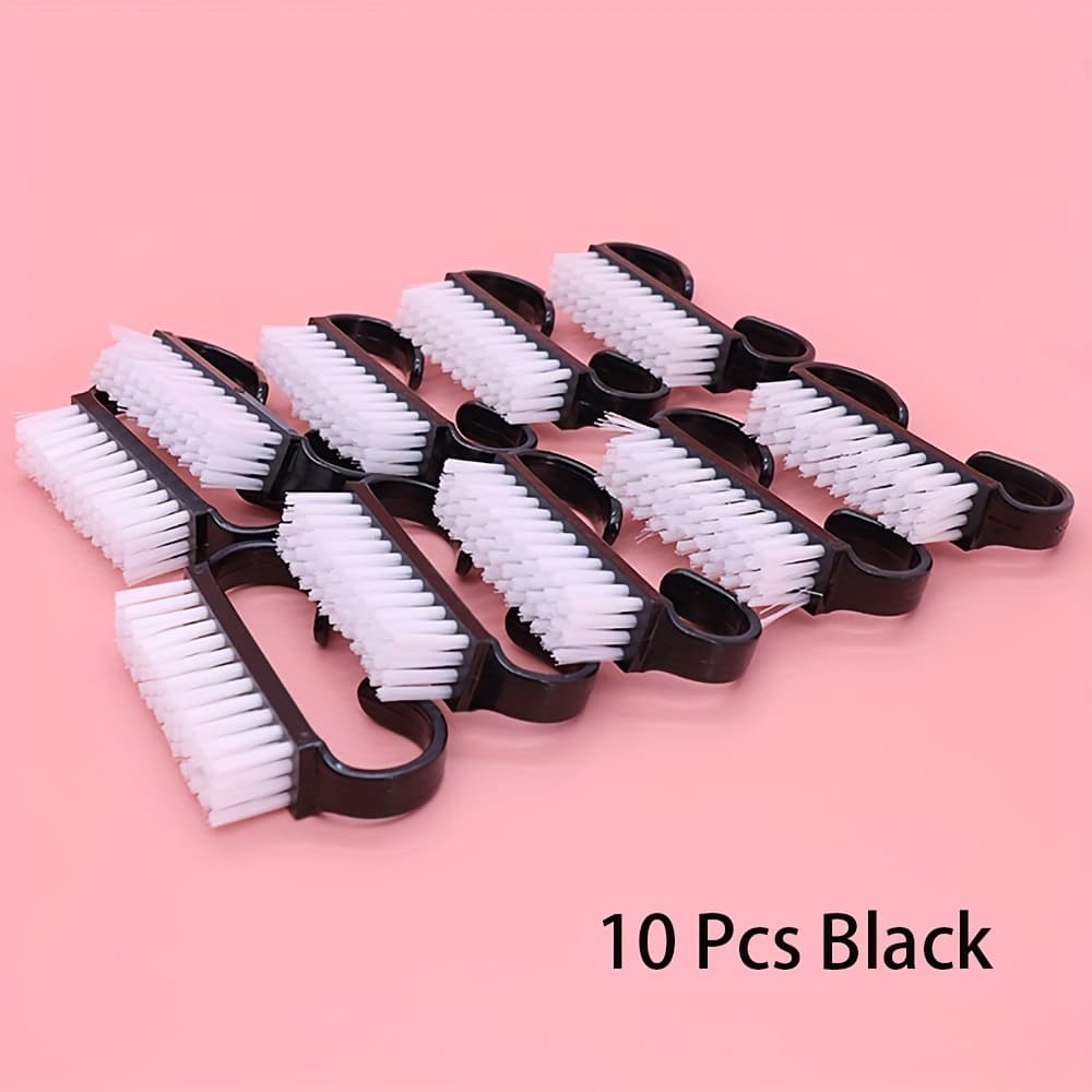 TEMU 10pcs/pack Portable Mini Handheld Nail Art Tools Nail Cleaning Brush Product Manicure Polishing Multifunctional Equipment