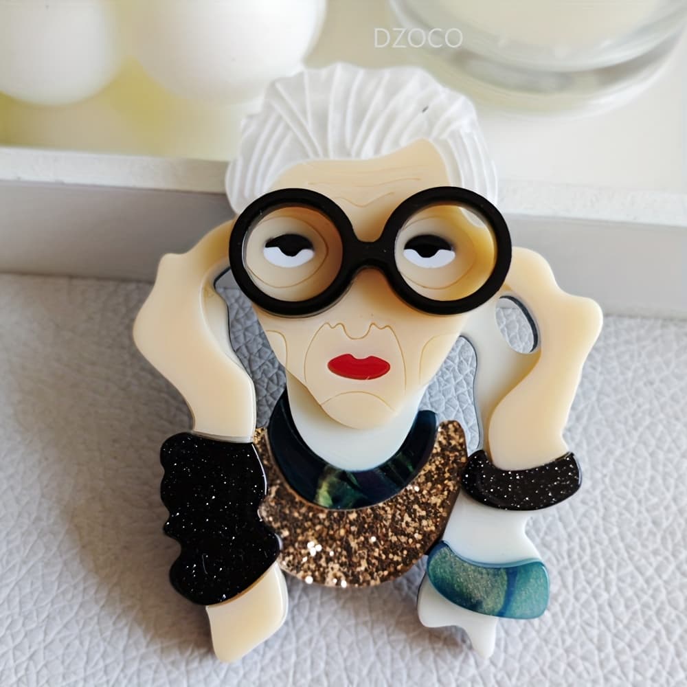 TEMU Fashion Handmade Acrylic, Retro Style Easy Acrylic Brooch, Elegant Style Fashion Accessory, Dressing, Very Suitable For Scarves And Clothing Bags