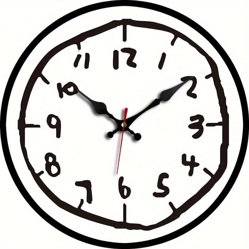 TEMU [elegant Style] Elegant Modern Minimalist Wall Clock With Artistic - Silent, Non-ticking Decor Piece For , Battery-powered (aa), Wall Clock Living Room
