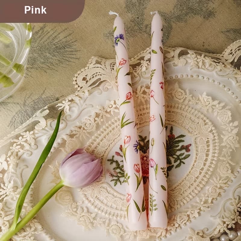 TEMU Box Of 2 Scented Taper Candles, 9.84 Inches Long, Ideal For Home Decor, Christmas Dinners, And Wedding Decorations